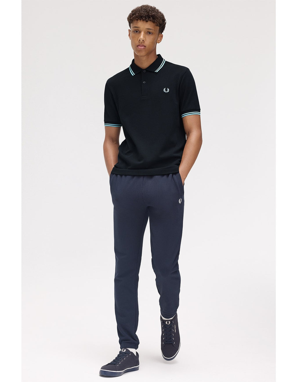 FRED PERRY(twin tipped polo shirt )(blue striped)