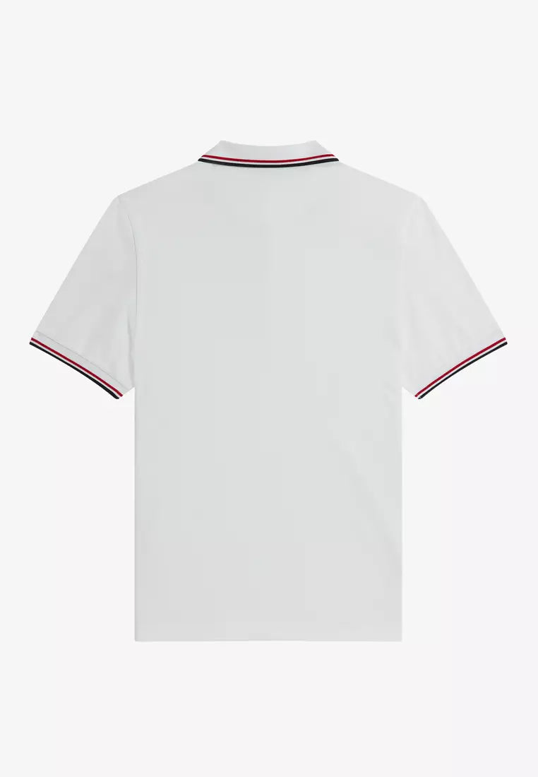 FRED PERRY(twin tipped polo shirt off white )(red & navy striped)