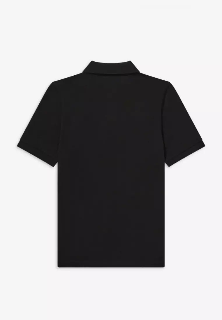 FRED PERRY (classic logo polo shirt) (black tee sliver logo)