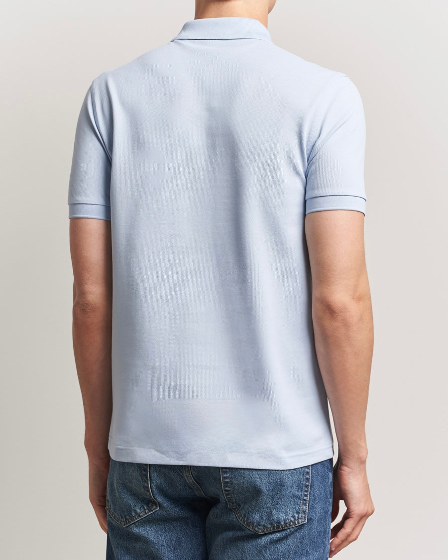 FRED PERRY (classic logo polo shirt) (blue tee, black logo)