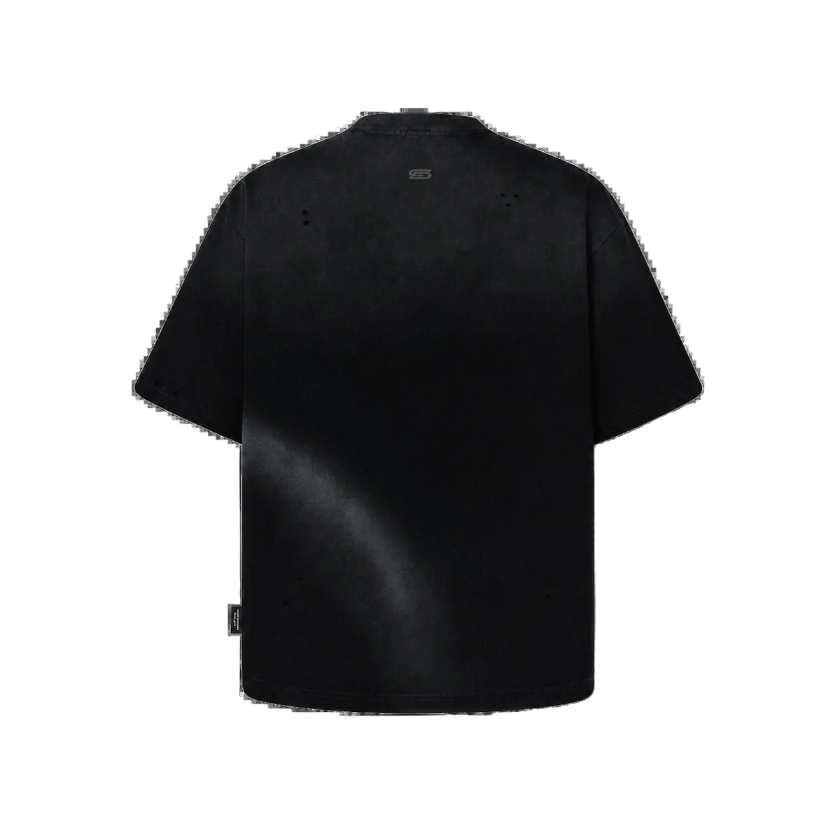 SLOWDOWN ERODED FONT BLACK TEE