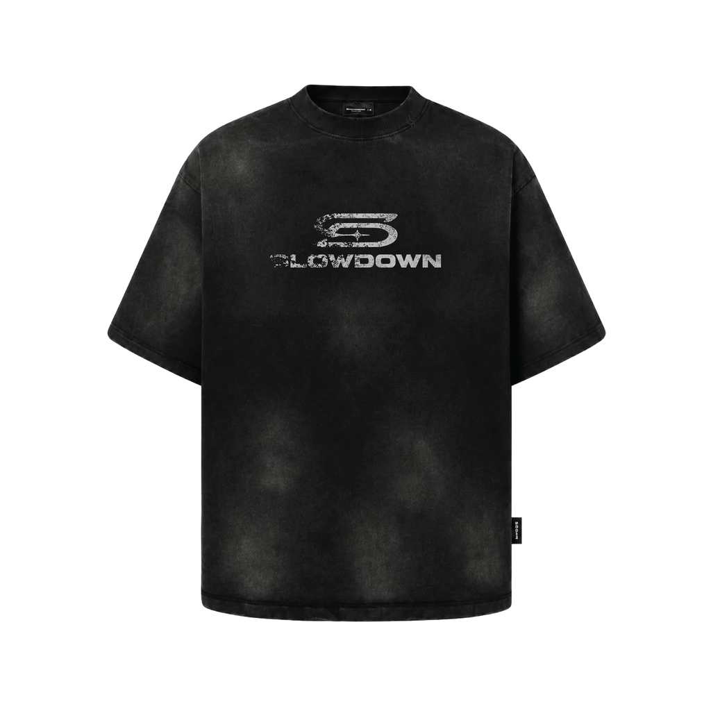 SLOWDOWN HAZE TRACE LOGO BLACK TEE