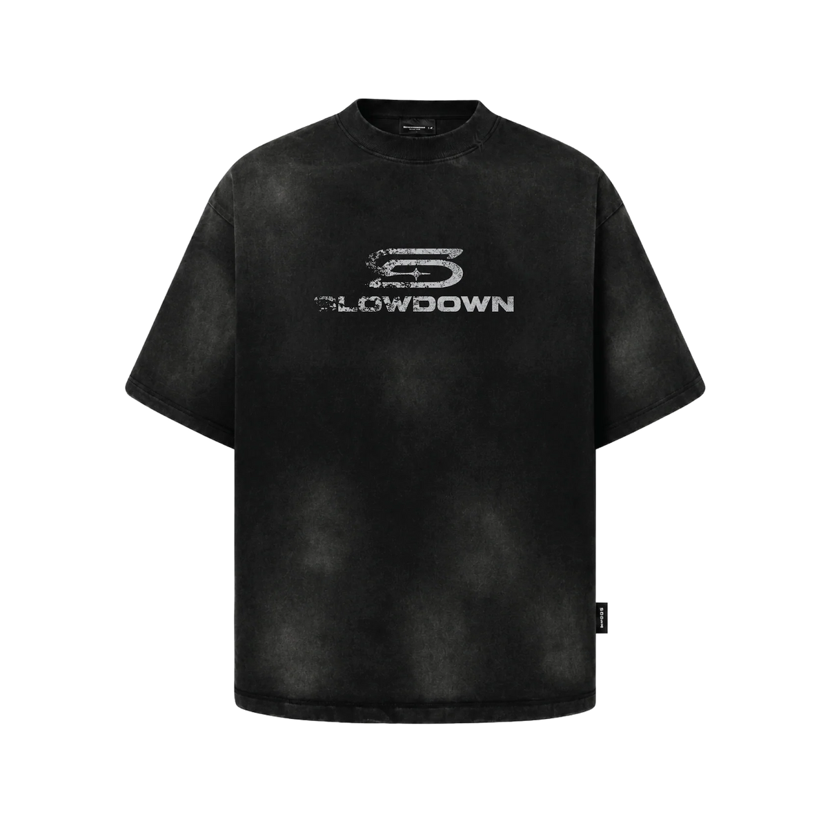 SLOWDOWN HAZE TRACE LOGO BLACK TEE