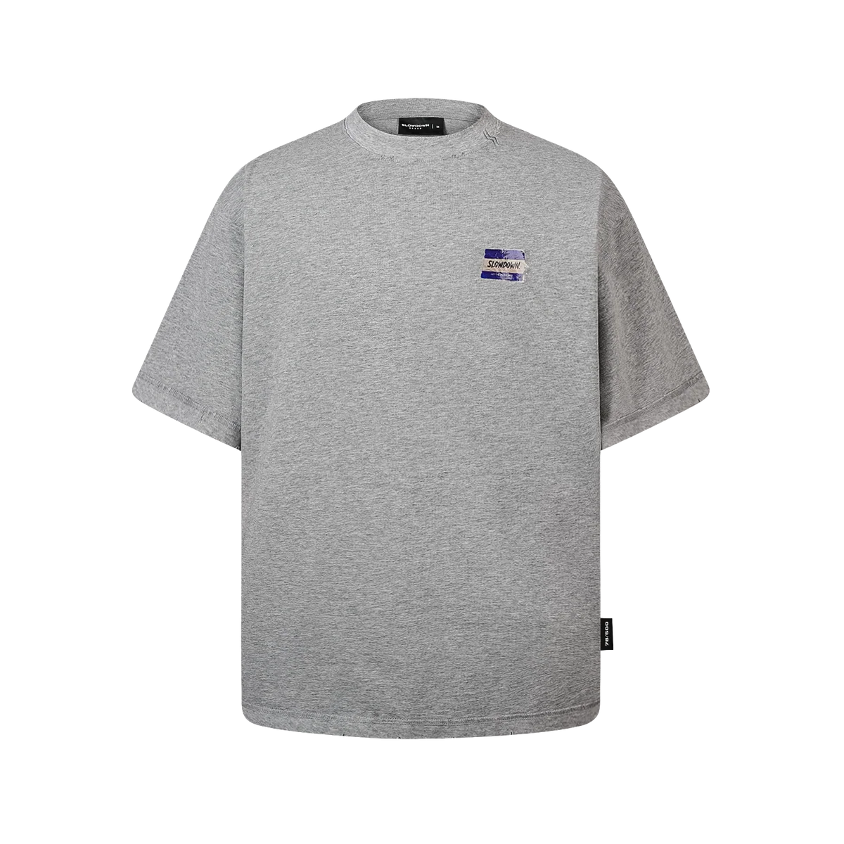 SLOWDOWN TRANSPARENT TAPE BASIC GREY TEE