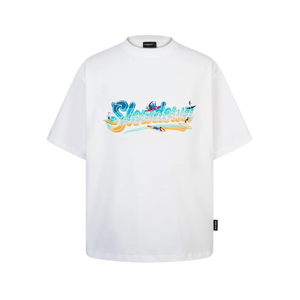 SLOWDOWN SURFING TOWEL EMBROIDERY WHITE TEE