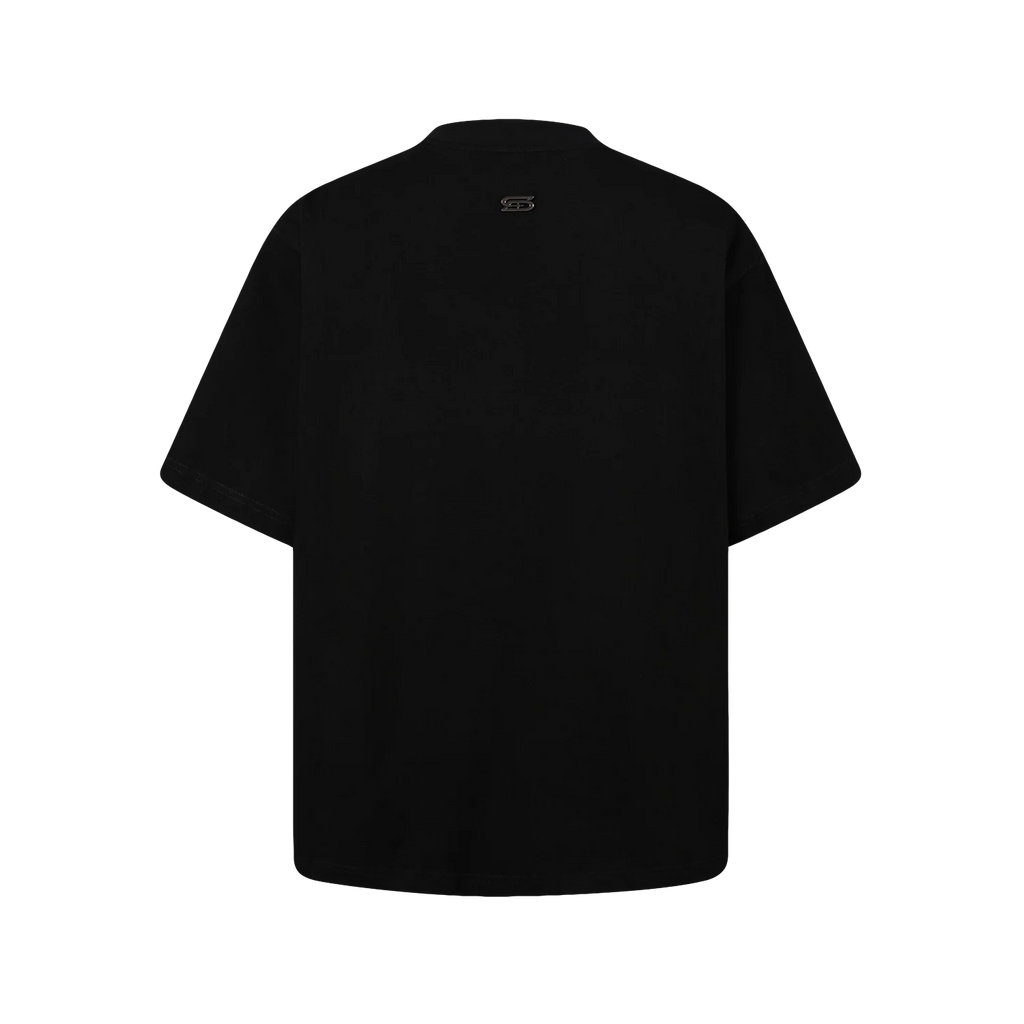 SLOWDOWN SURFING TOWEL EMBROIDERY BLACK TEE