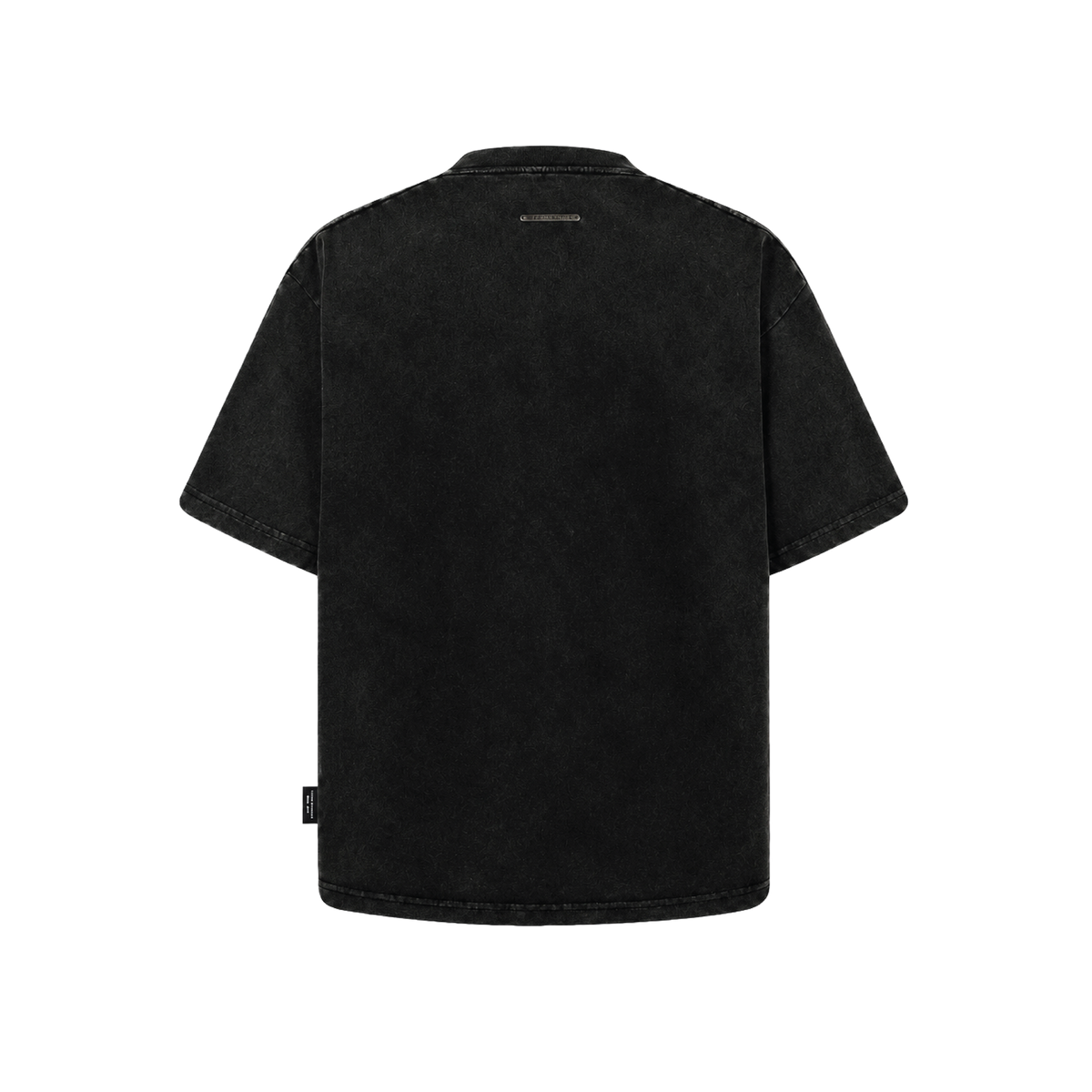 SLOWDOWN ERODED LOGO MARK BLACK TEE