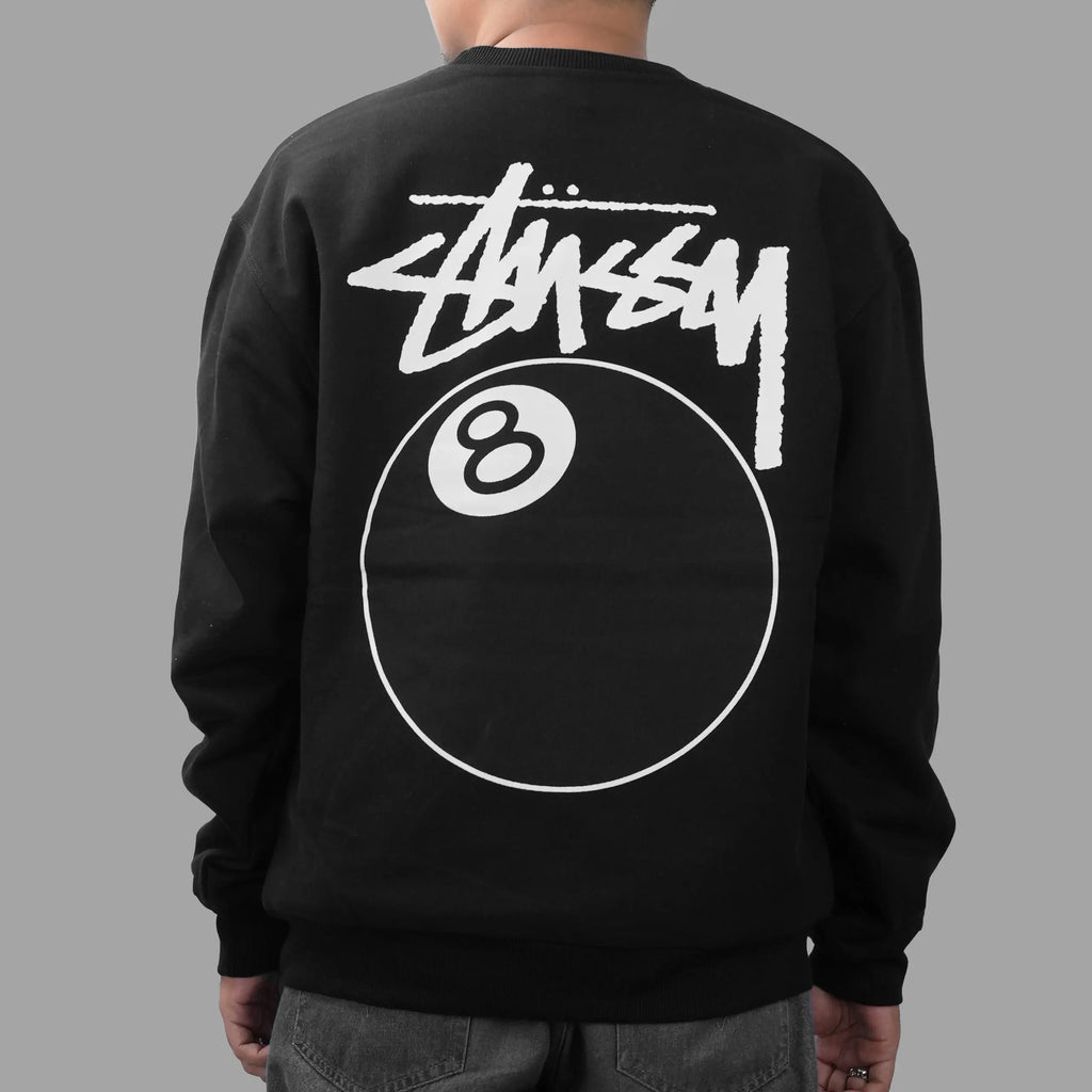 STUSSY 8 BALL CREWNECK BLACK
