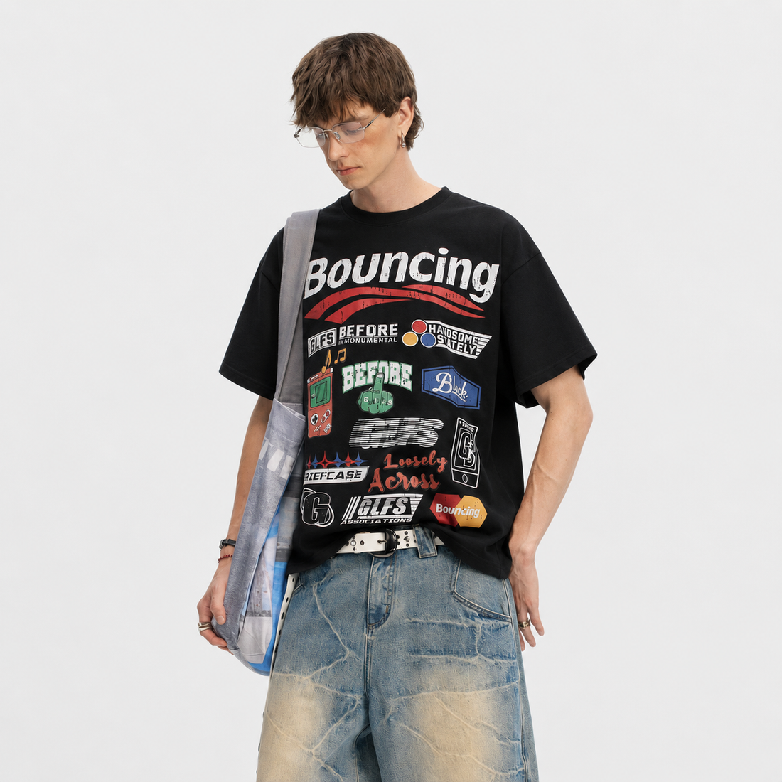Oversized T-Shirt Graphic Cotton GRIEF BLACK (01)