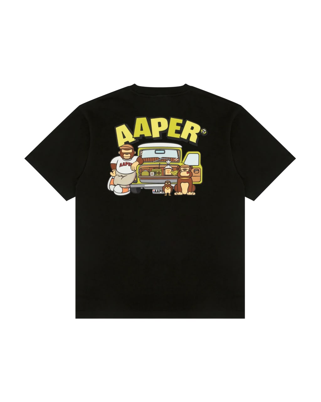 AAPEUNVS graphic bus tee Black